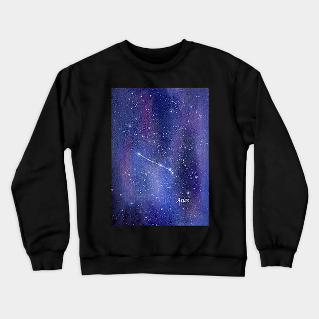 Star Constellation for Aries Zodiac Sign Crewneck Sweatshirt by Sandraartist